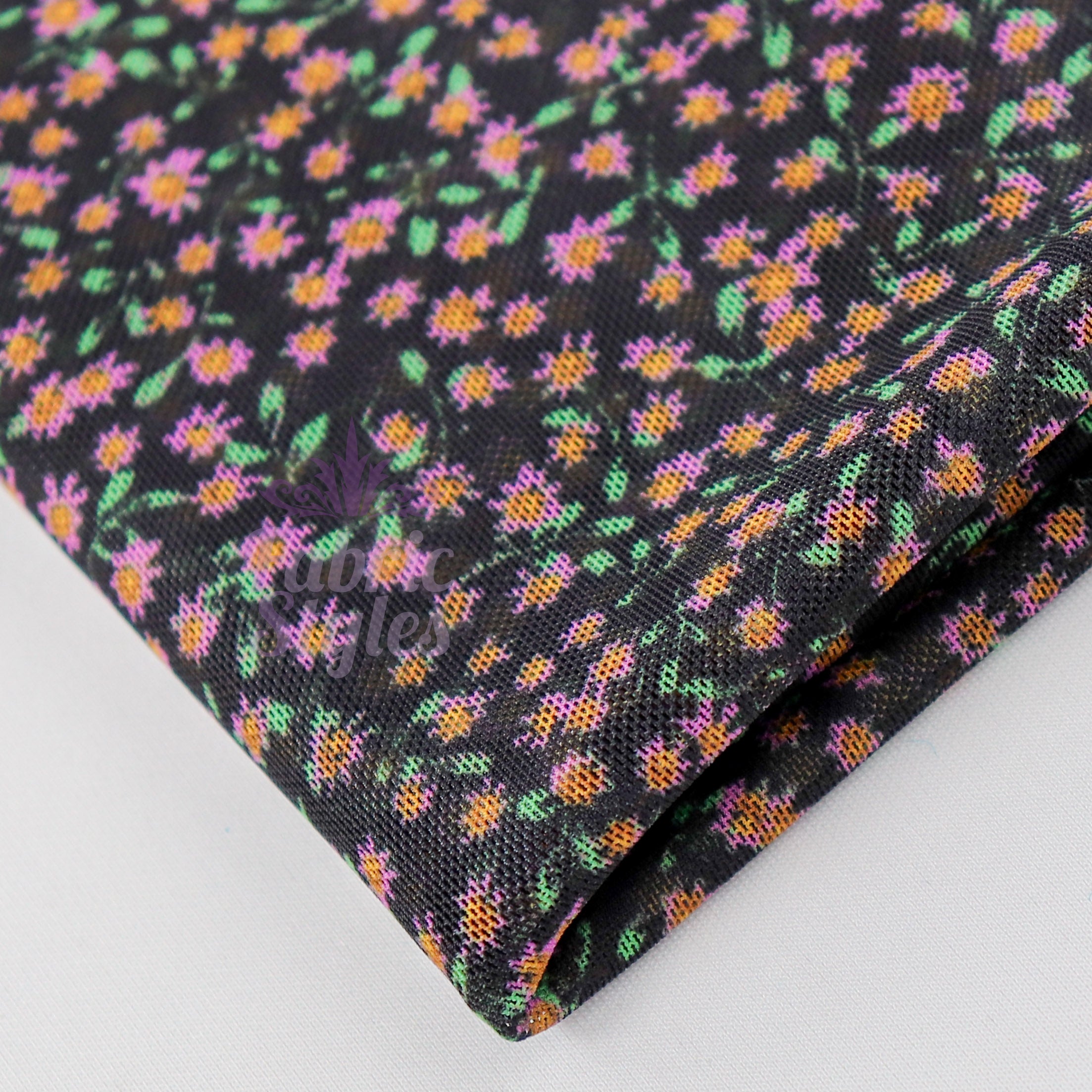 Ditsy Floral Power Mesh Fabric
