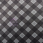Black Tartan Power Mesh Fabric