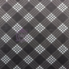 Black Tartan Power Mesh Fabric