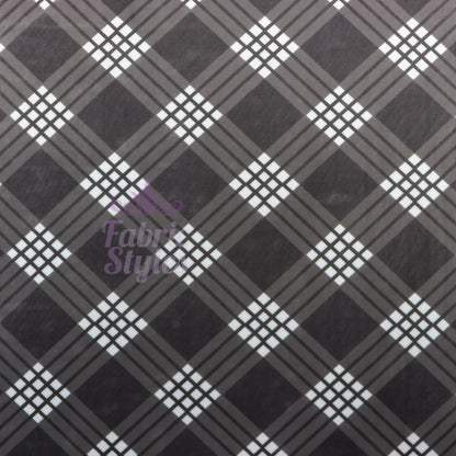 Black Tartan Power Mesh Fabric