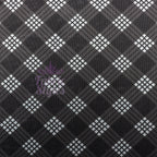 Black Tartan Power Mesh Fabric