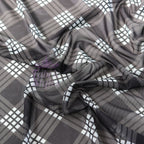 Black Tartan Power Mesh Fabric