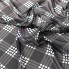 Black Tartan Power Mesh Fabric