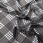 Black Tartan Power Mesh Fabric