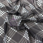 Black Tartan Power Mesh Fabric
