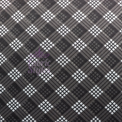 Black Tartan Power Mesh Fabric