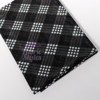 Black Tartan Power Mesh Fabric