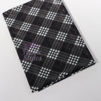 Black Tartan Power Mesh Fabric