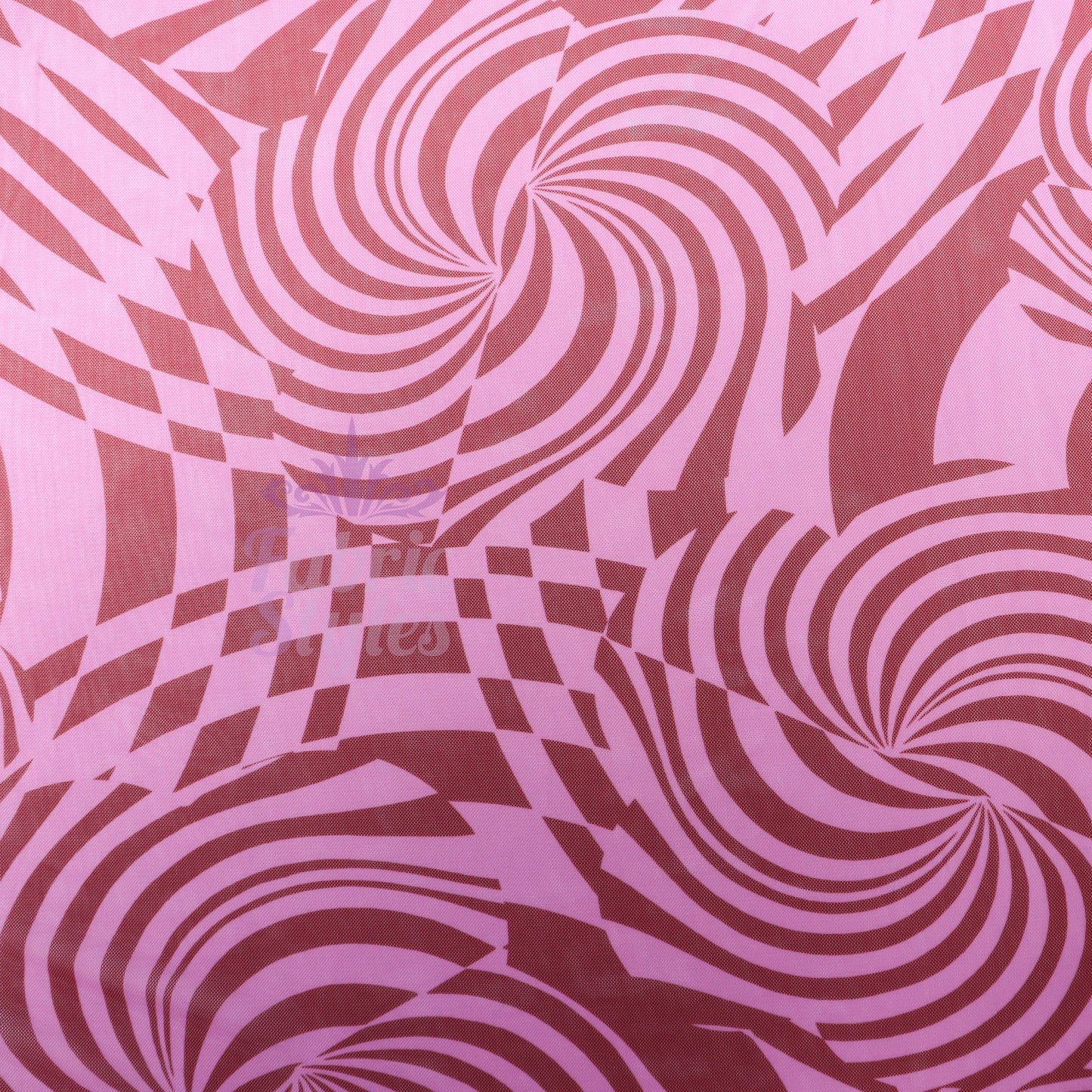 Pink Abstract Swirl Power Mesh Fabric