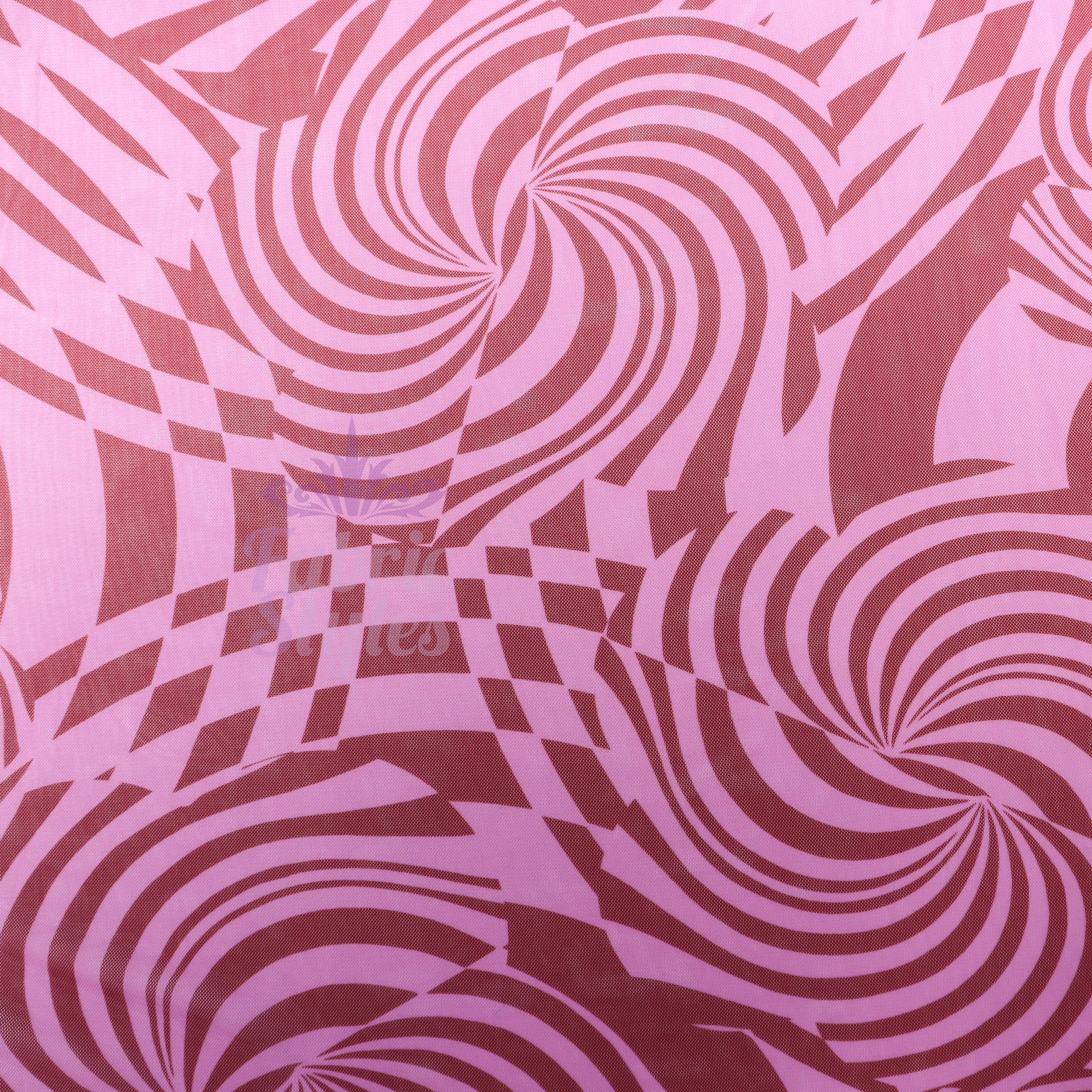 Pink Abstract Swirl Power Mesh Fabric