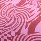 Pink Abstract Swirl Power Mesh Fabric