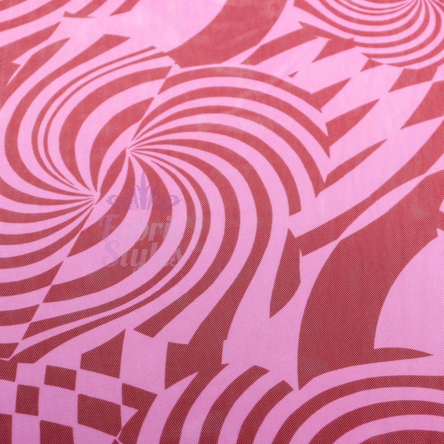 Pink Abstract Swirl Power Mesh Fabric