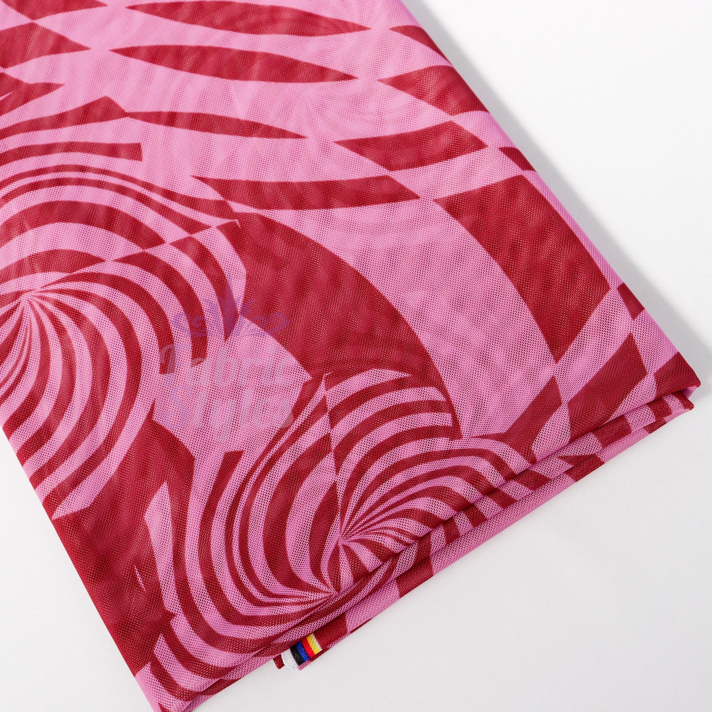 Pink Abstract Swirl Power Mesh Fabric