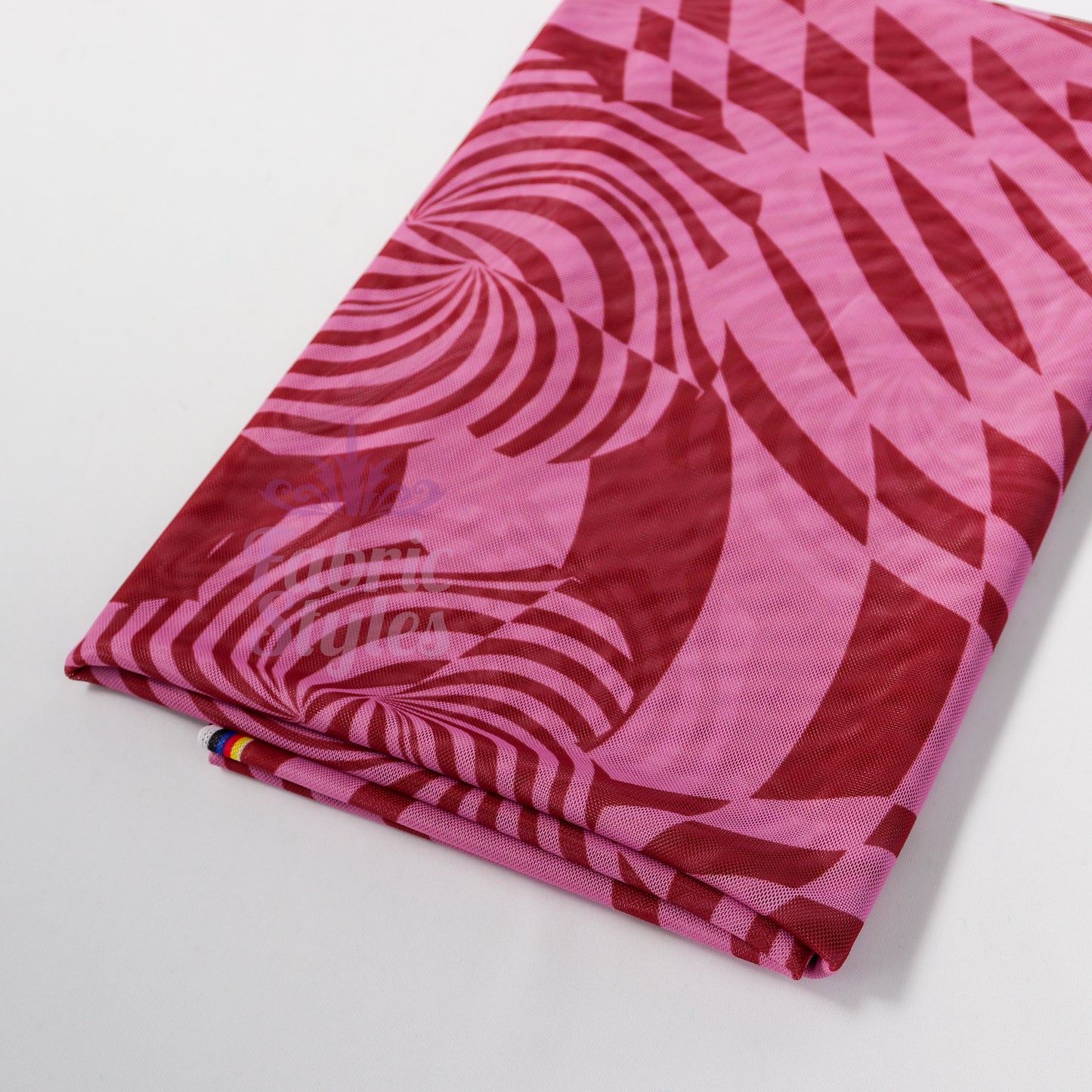 Pink Abstract Swirl Power Mesh Fabric