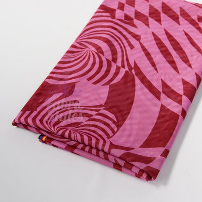 Pink Abstract Swirl Power Mesh Fabric