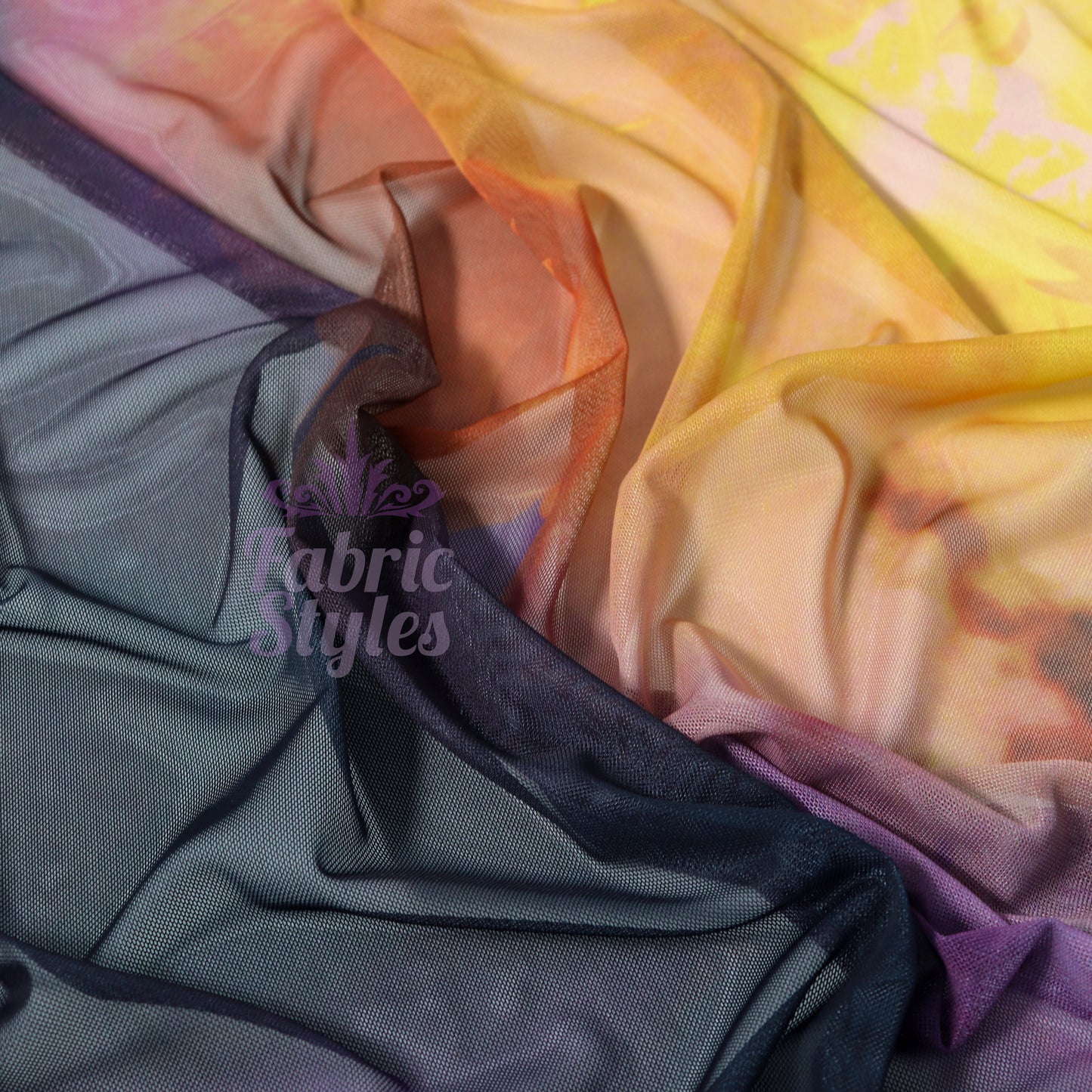 Large Floral Power Mesh Fabric