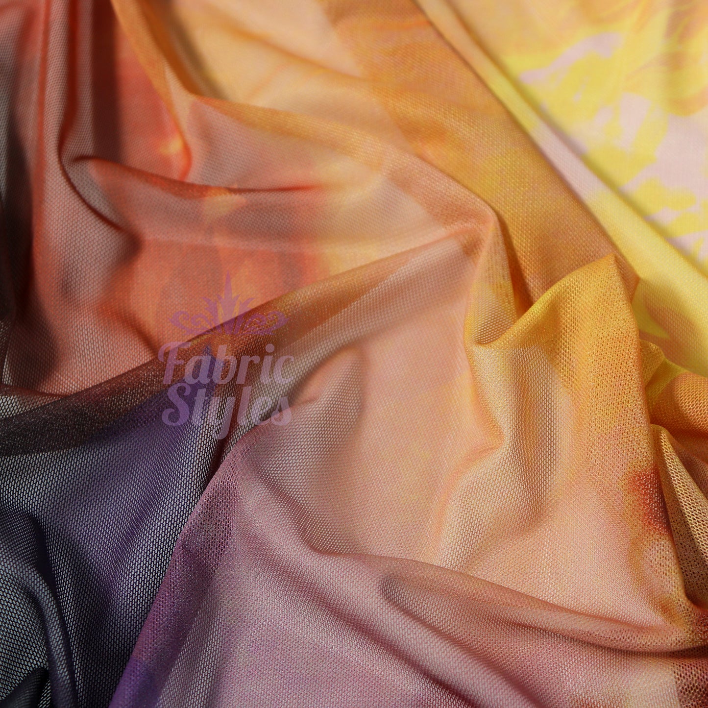 Large Floral Power Mesh Fabric
