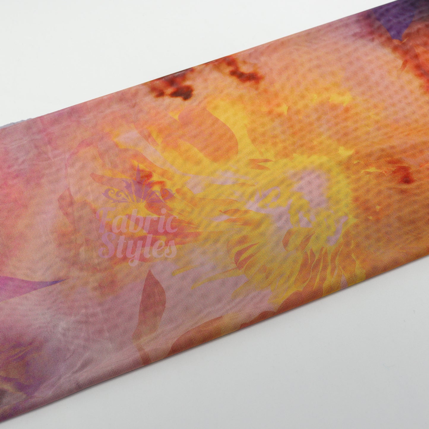 Large Floral Power Mesh Fabric