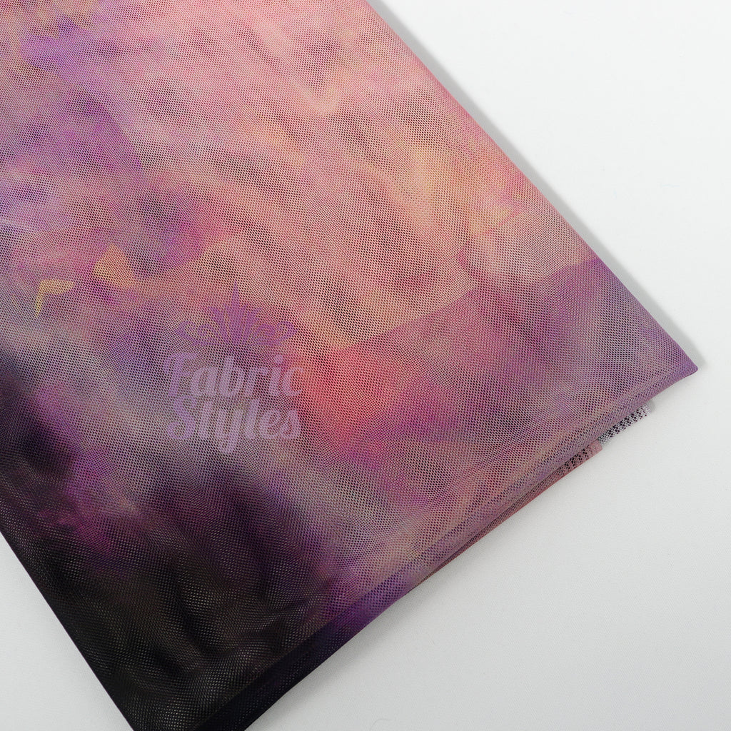 Large Floral Power Mesh Fabric