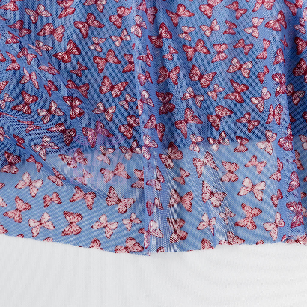 Mini Butterfly Flower Power Mesh Fabric