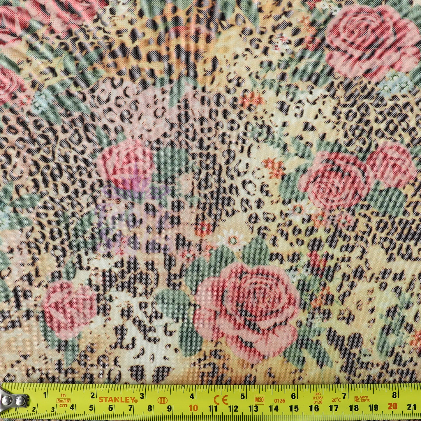 Leopard Rose Power Mesh Fabric