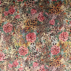 Leopard Rose Power Mesh Fabric