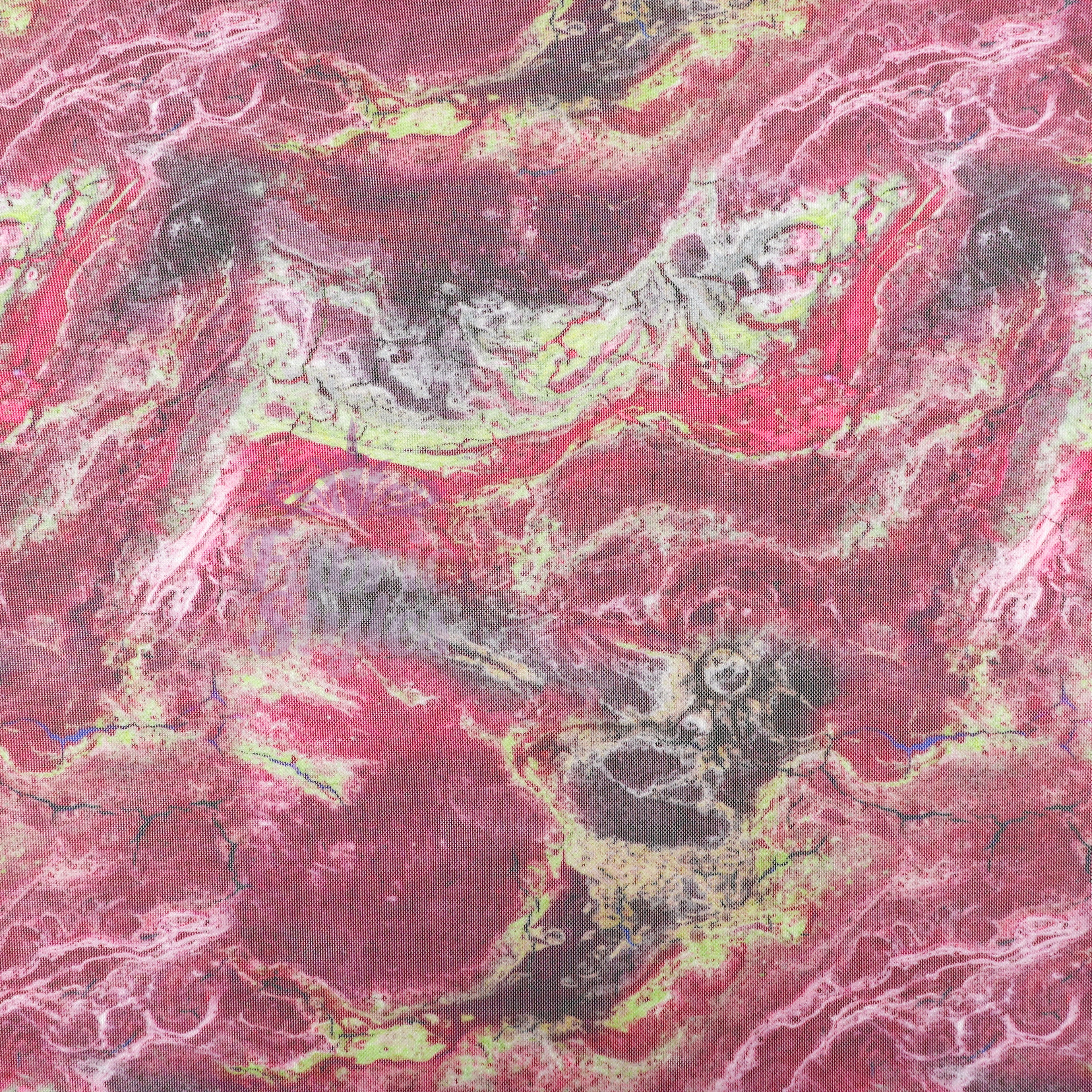 Pink Power Mesh Tie Dye Fabric