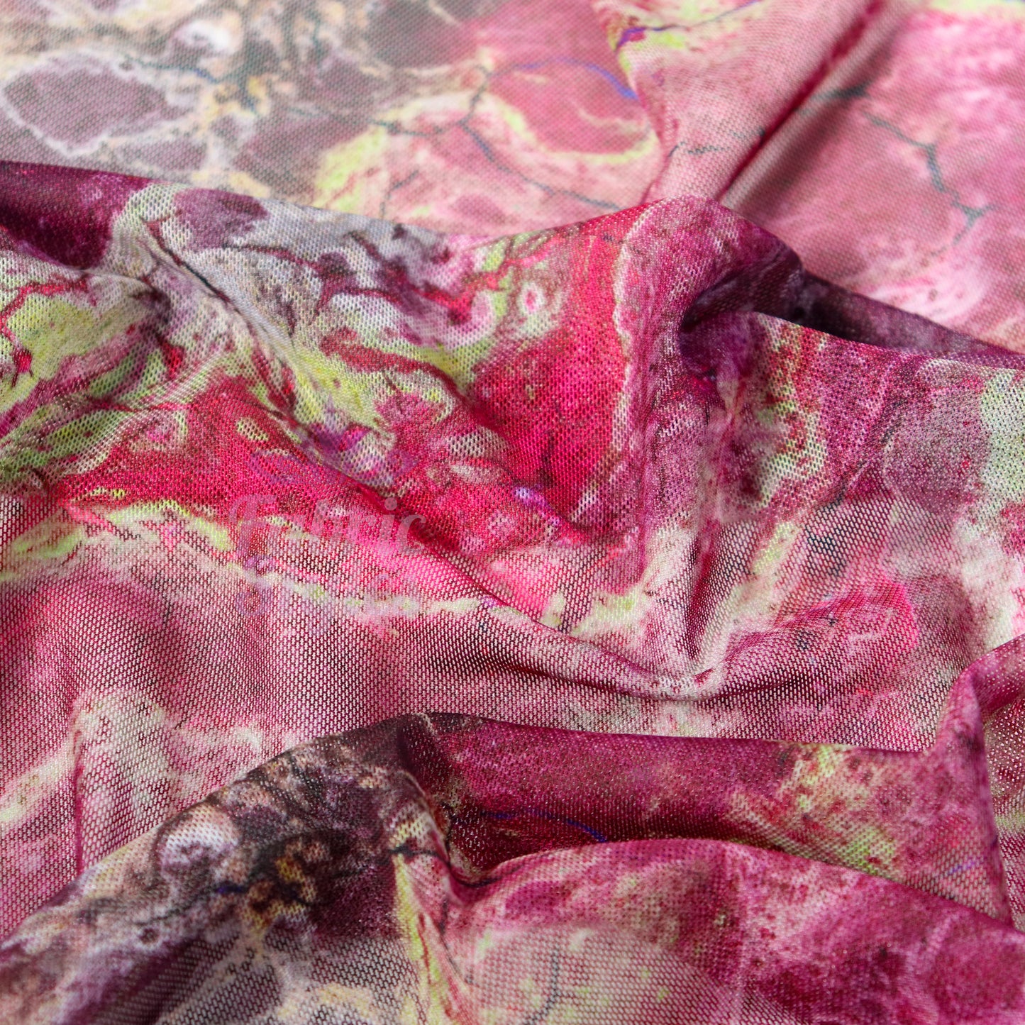 Pink Power Mesh Tie Dye Fabric