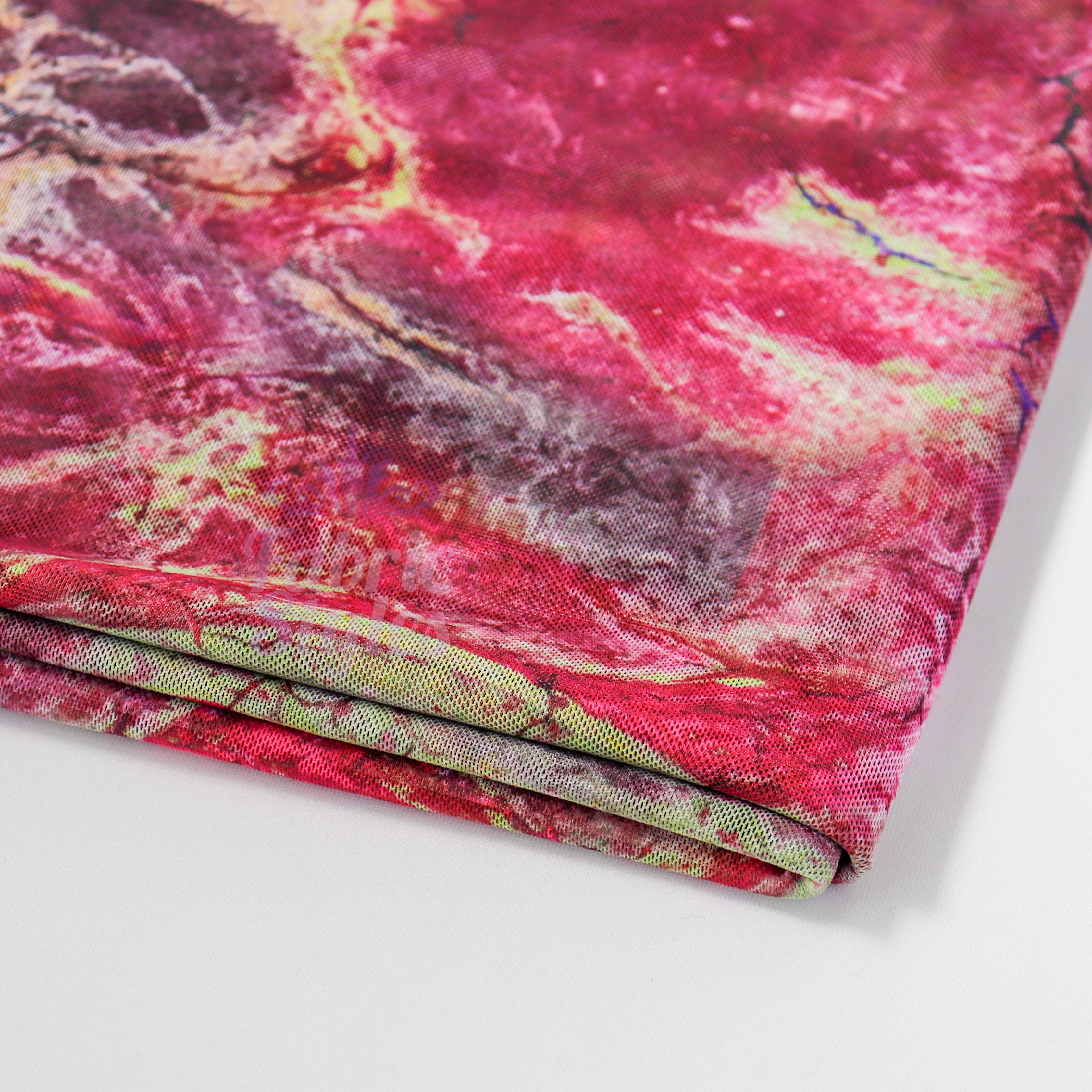 Pink Power Mesh Tie Dye Fabric