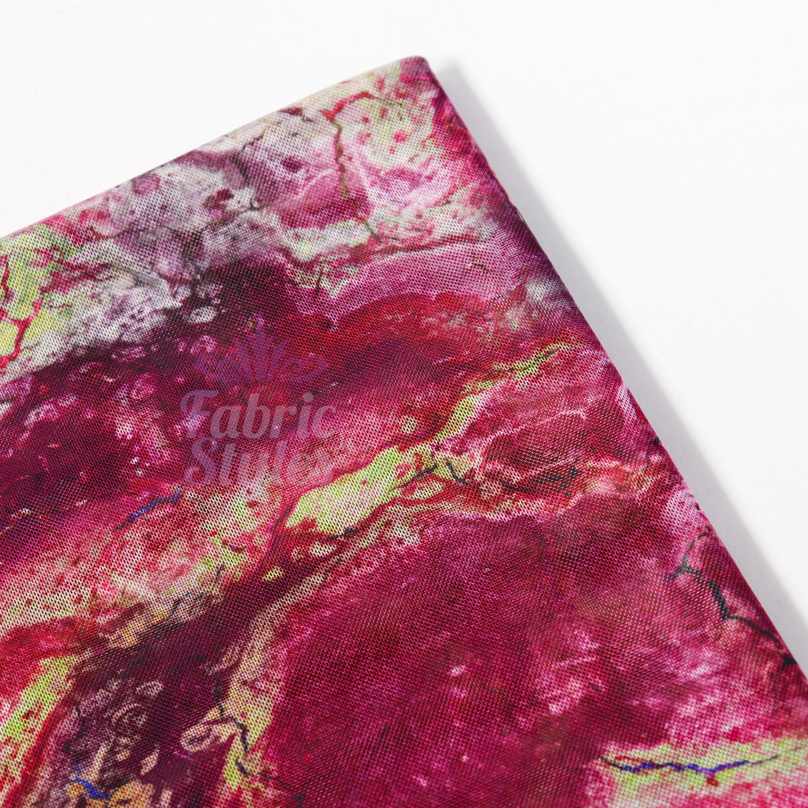 Pink Power Mesh Tie Dye Fabric