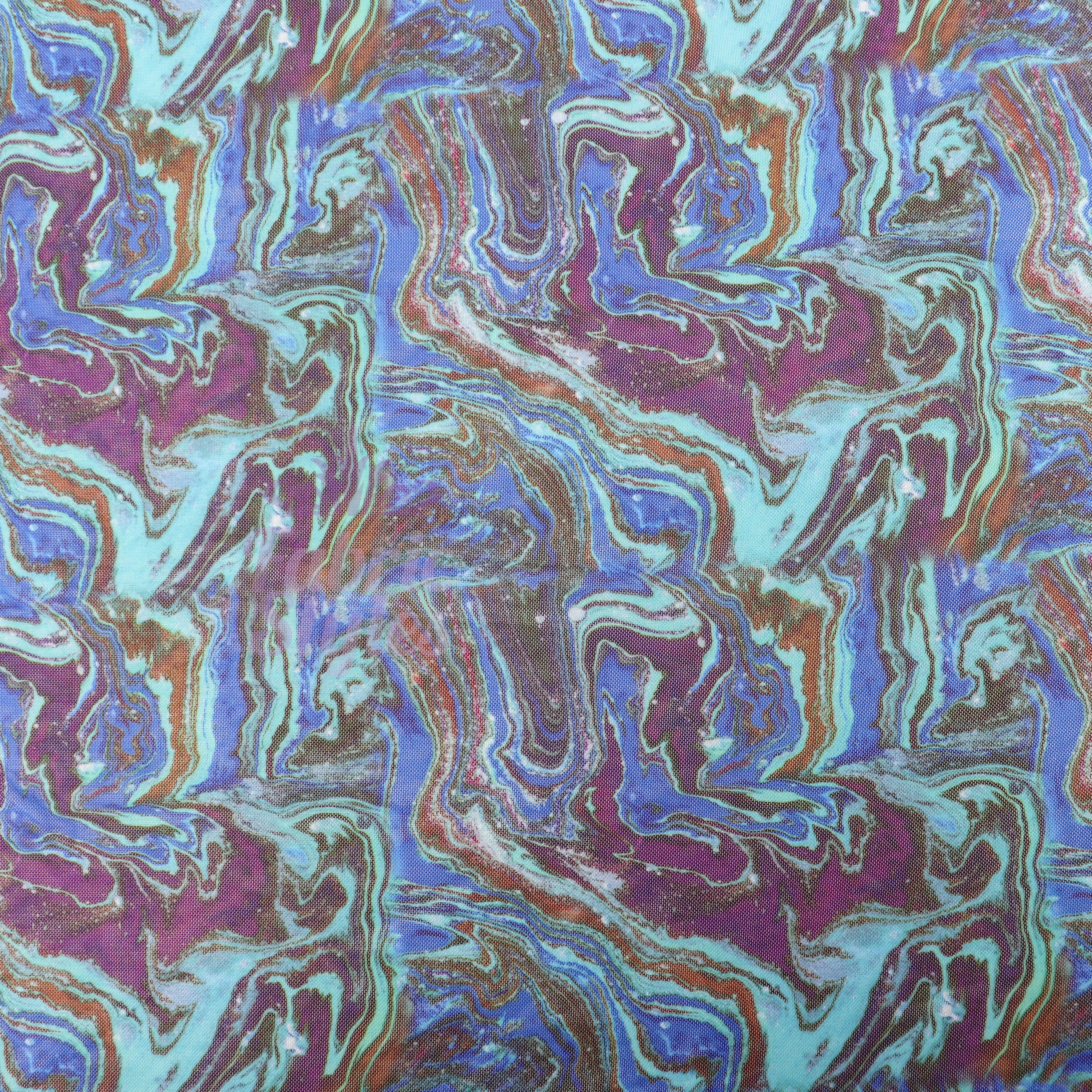 Blue Swirl Power Mesh Fabric