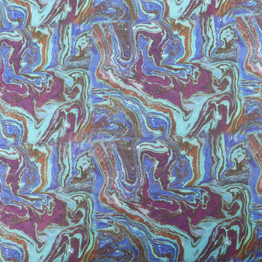 Blue Swirl Power Mesh Fabric