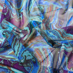 Blue Swirl Power Mesh Fabric
