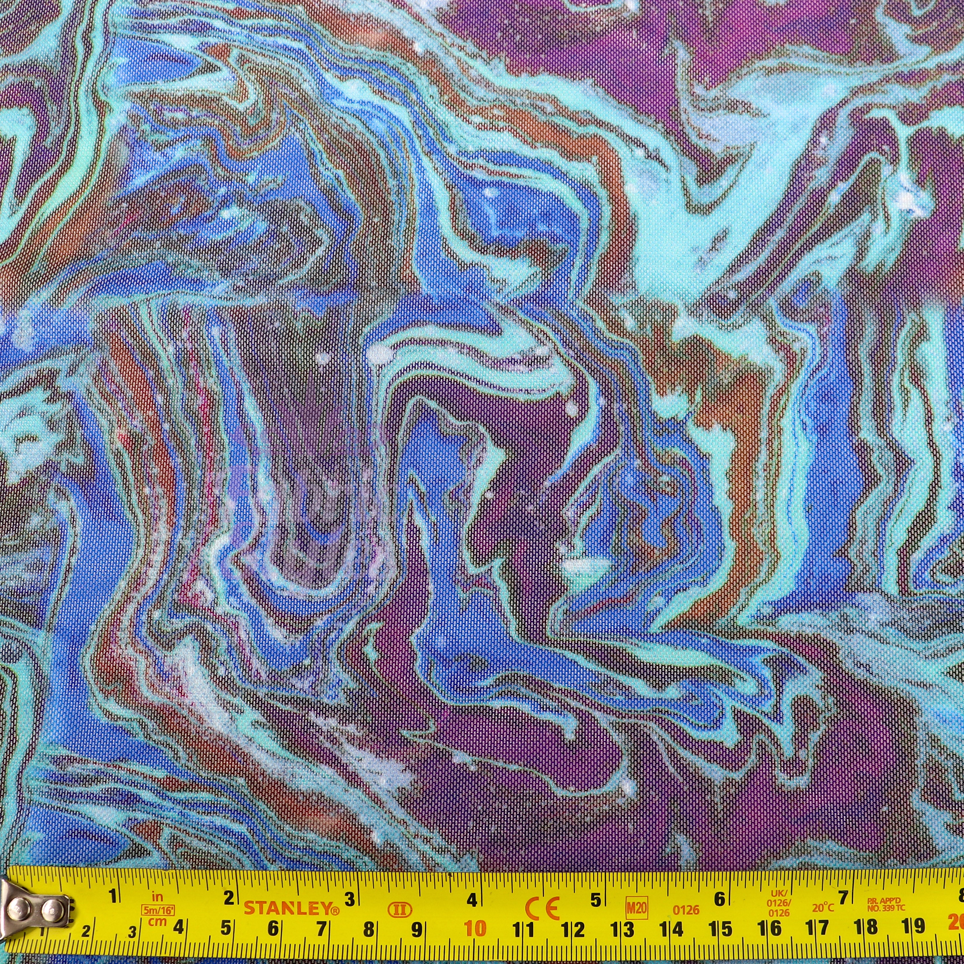 Blue Swirl Power Mesh Fabric
