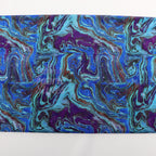 Blue Swirl Power Mesh Fabric