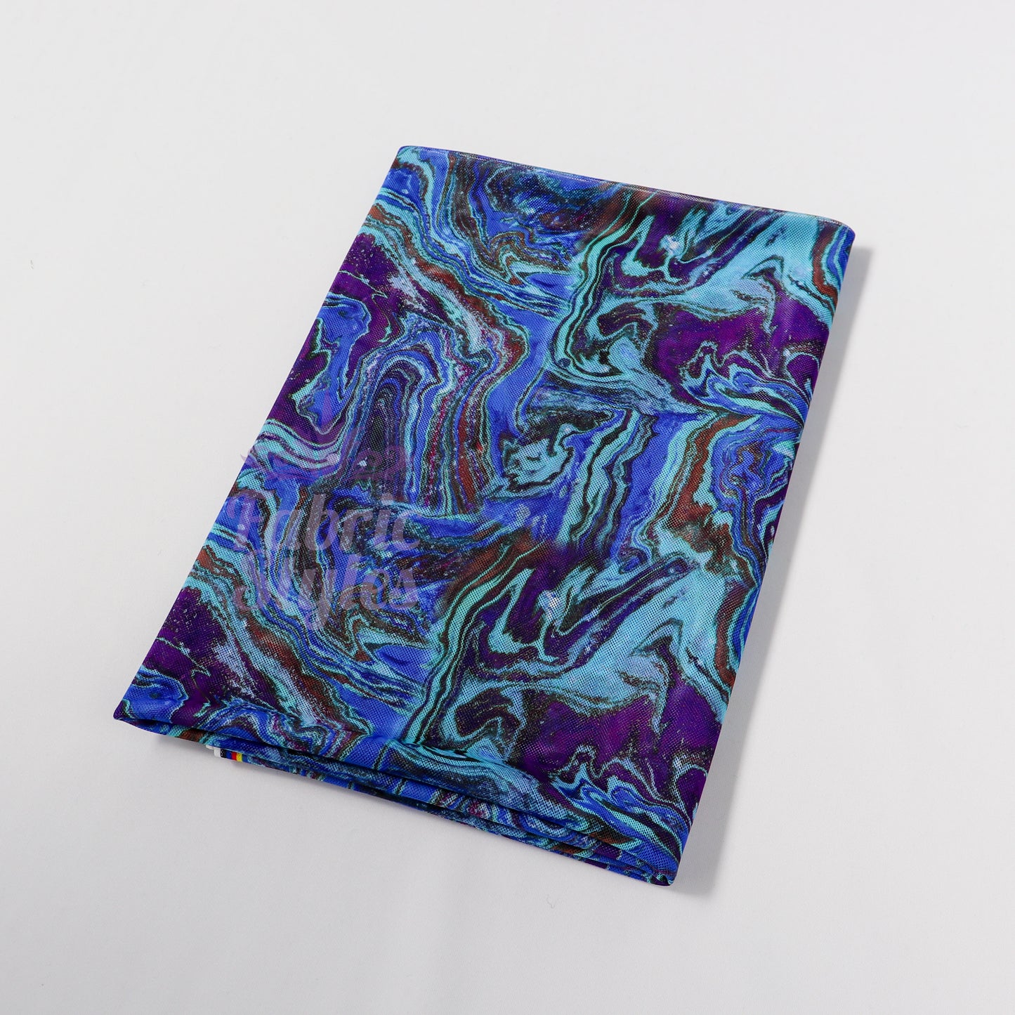 Blue Swirl Power Mesh Fabric