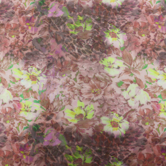 Floral Multicolor Power Mesh Fabric