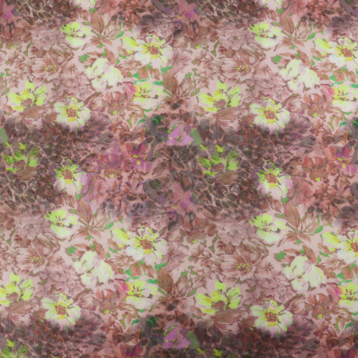 Floral Multicolor Power Mesh Fabric