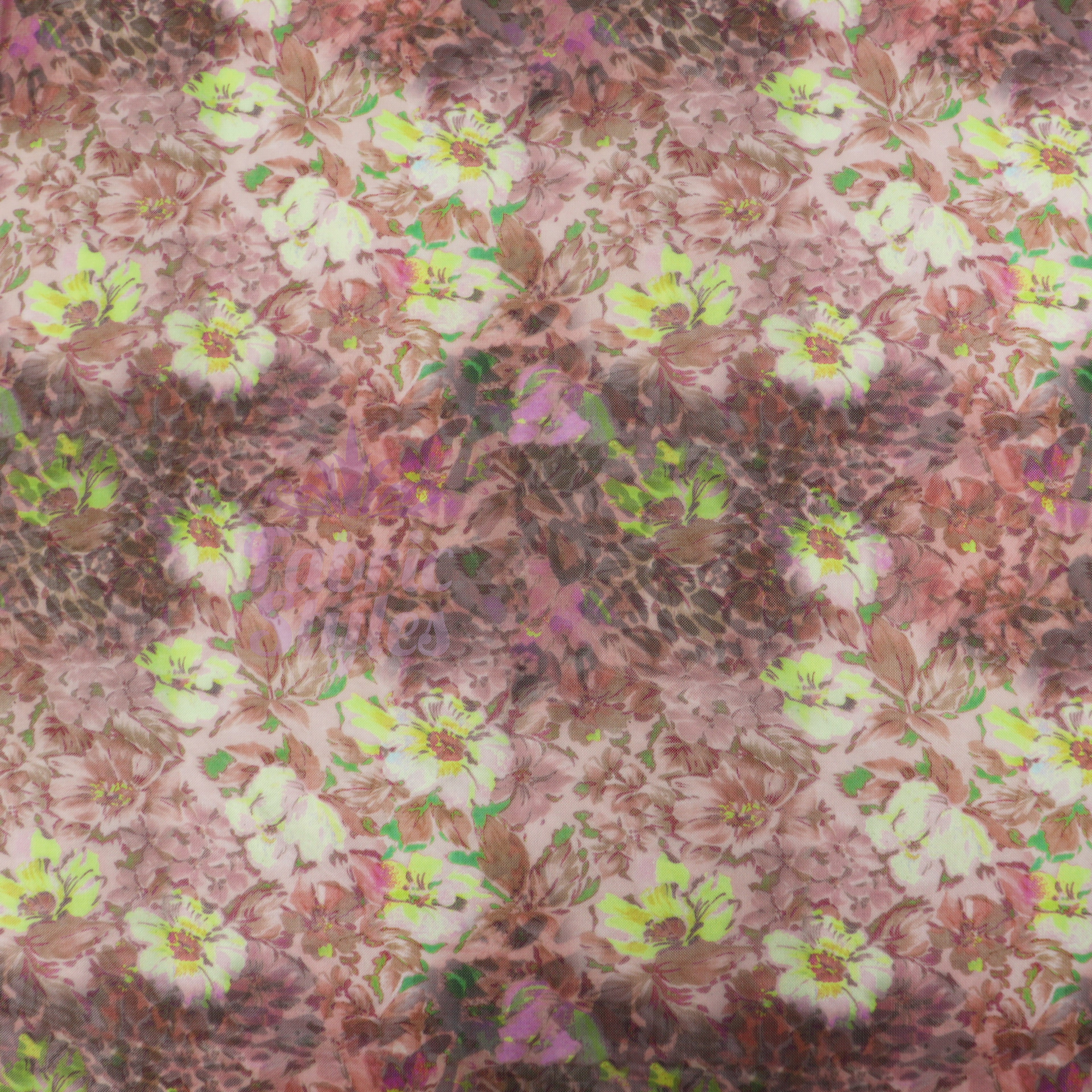 Floral Multicolor Power Mesh Fabric