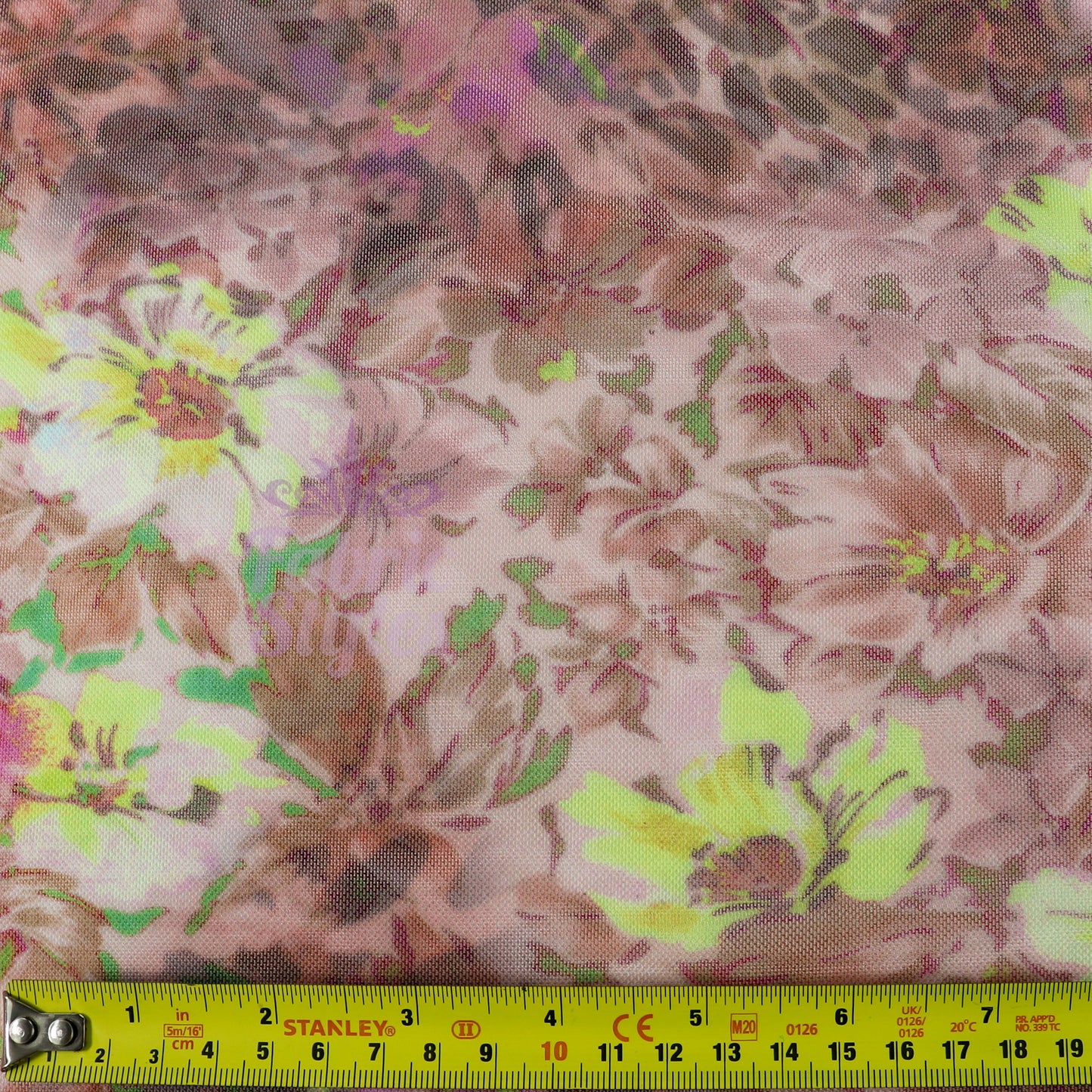 Floral Multicolor Power Mesh Fabric