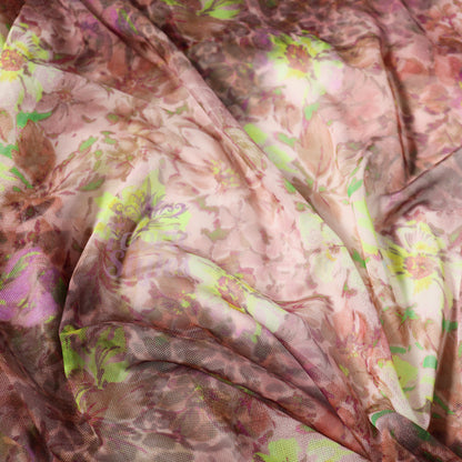 Floral Multicolor Power Mesh Fabric