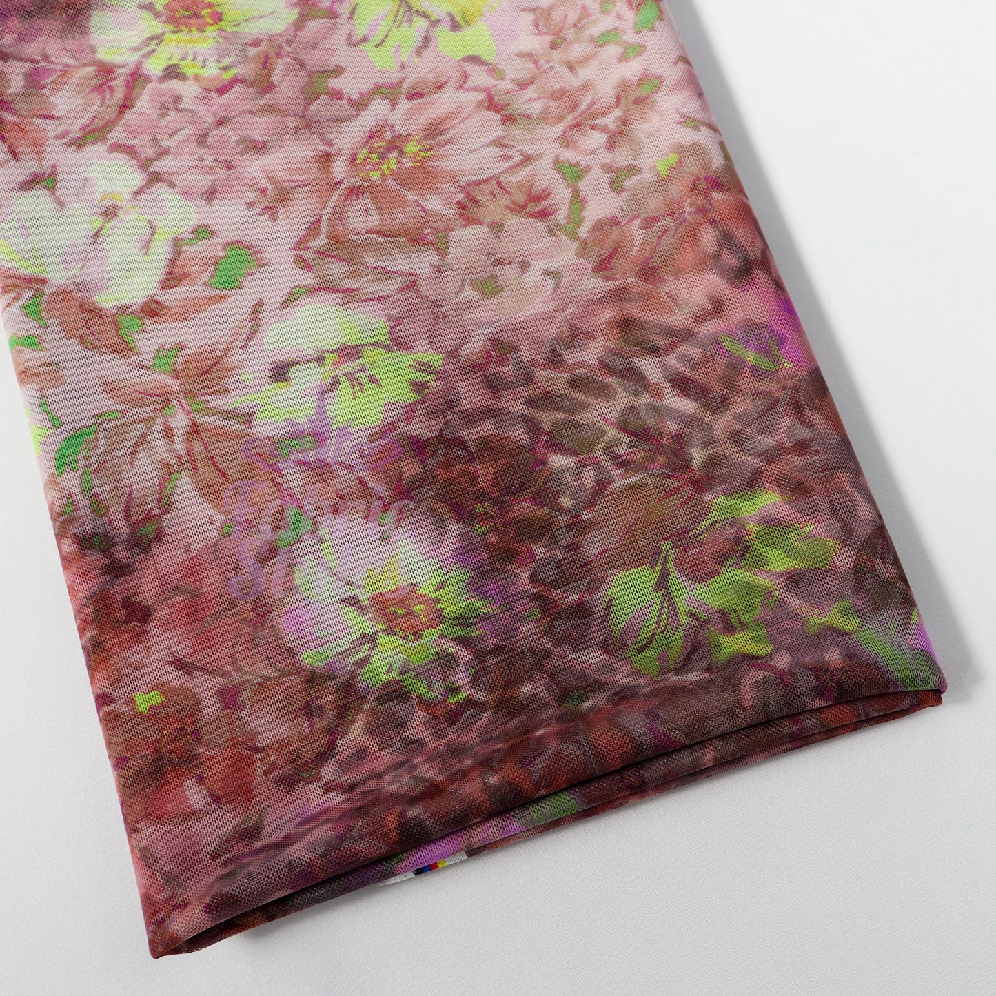 Floral Multicolor Power Mesh Fabric