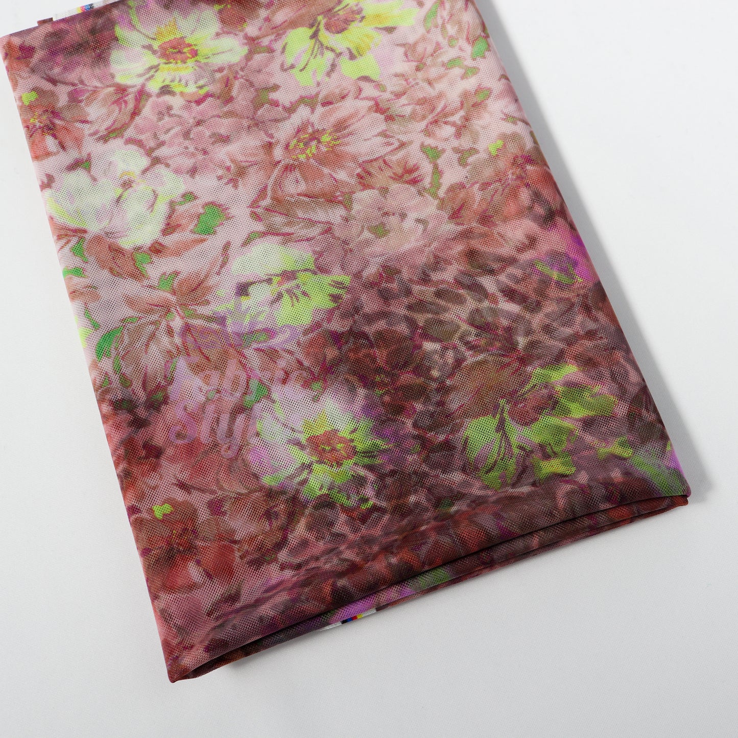 Floral Multicolor Power Mesh Fabric