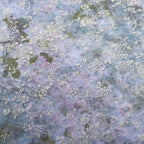 Blue Floral Power Mesh Fabric