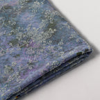 Blue Floral Power Mesh Fabric