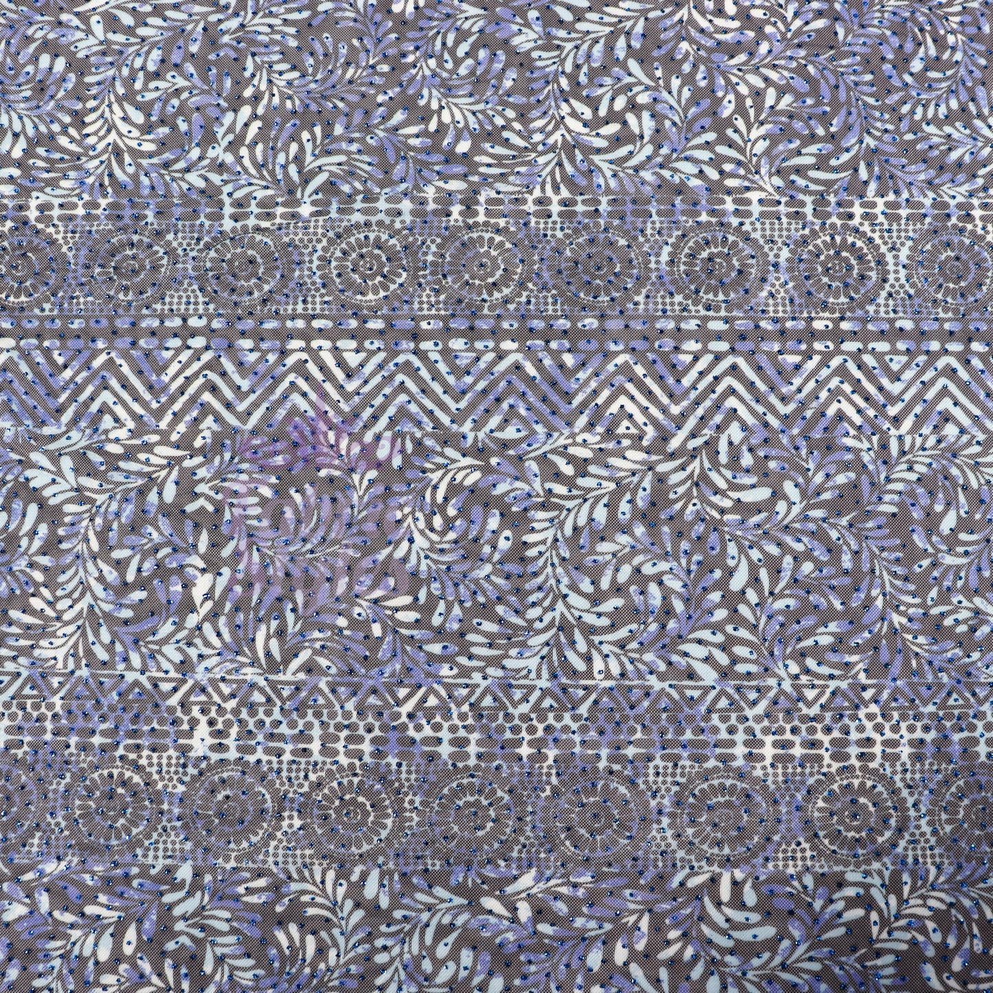 Blue Aztec Power Mesh Fabric
