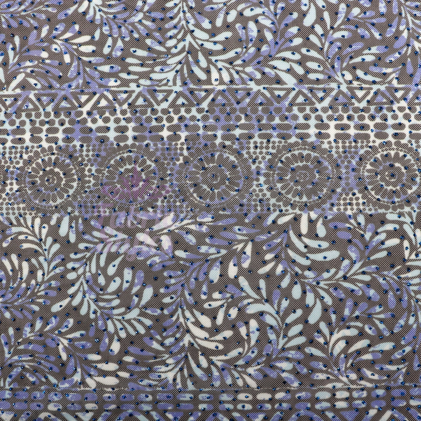 Blue Aztec Power Mesh Fabric