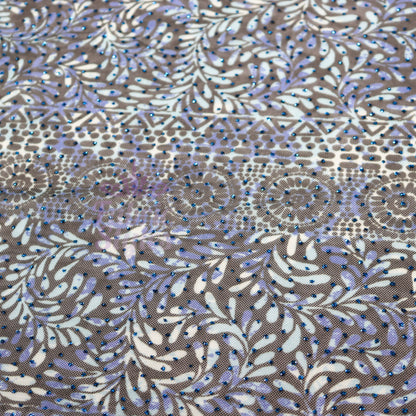 Blue Aztec Power Mesh Fabric