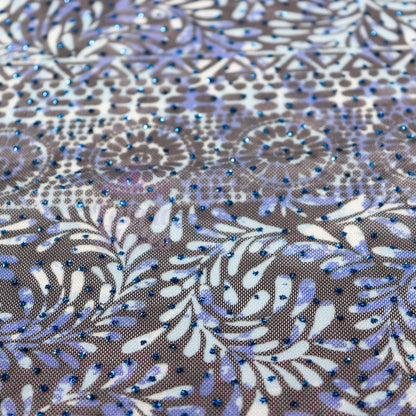 Blue Aztec Power Mesh Fabric