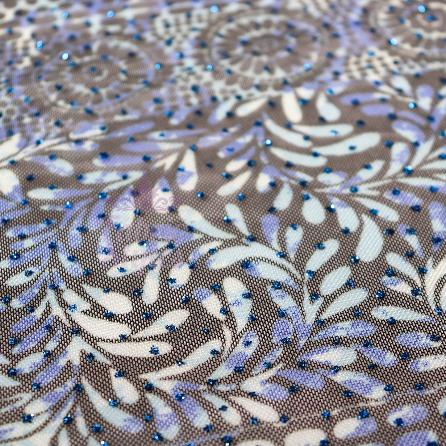 Blue Aztec Power Mesh Fabric